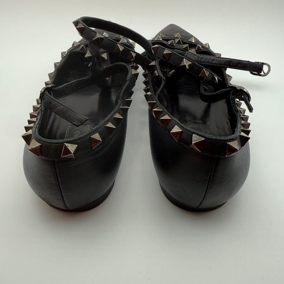 VALENTINO NOIR ROCKSTUD CAGED FLATS SIZE 40.5 - Picture 7 of 9